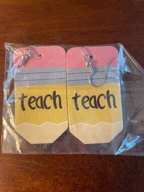 Bundle 3 for 12.   "Teach" Pencil Dangle Earrings.